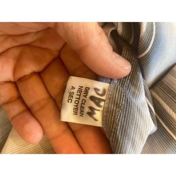 Tommy Bahama Shirt Mens XL Gray Blue Striped Button Up Long Sleeve Silk Blend - Picture 7 of 10